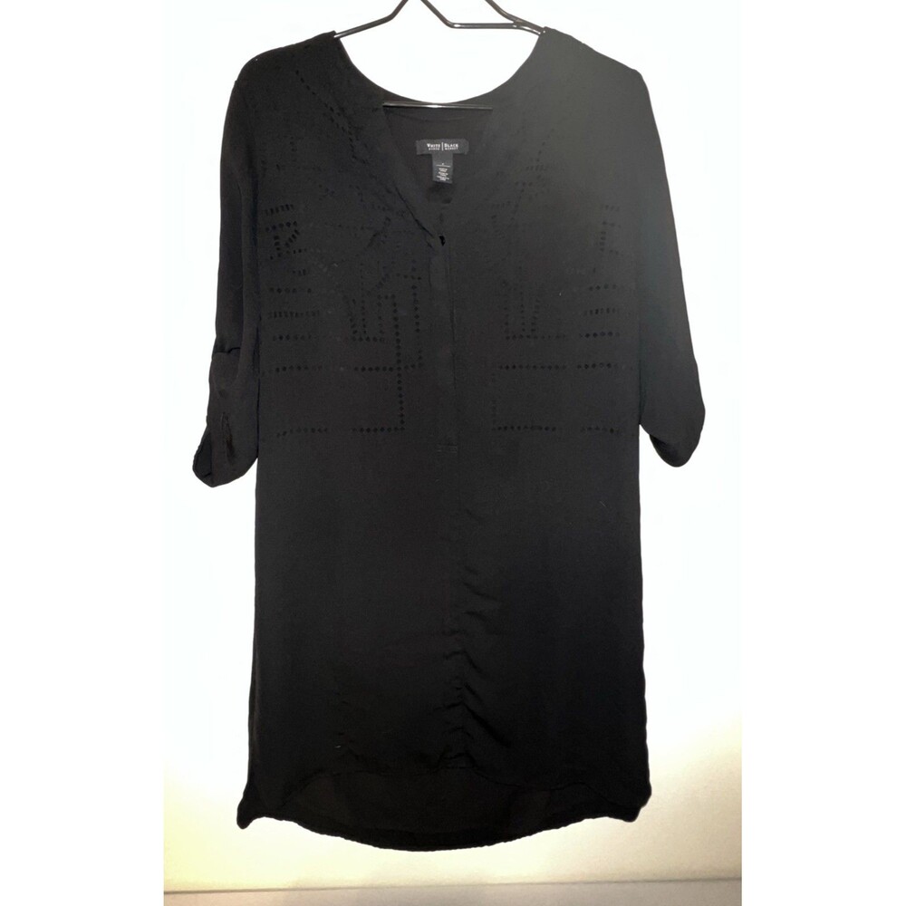 WHITE HOUSE BLACK MARKET‎ Women's Black Laser Cut Dress Size 4
